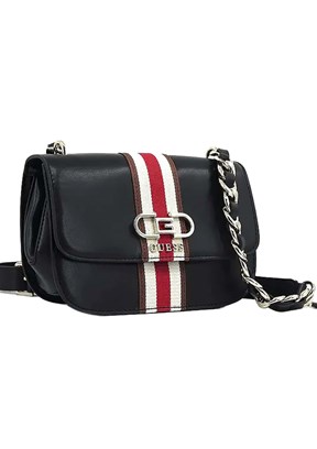 GUESS NELKA CROSSBODY FLAP - HWVG9307200 Kadın Siyah Omuz Çantası