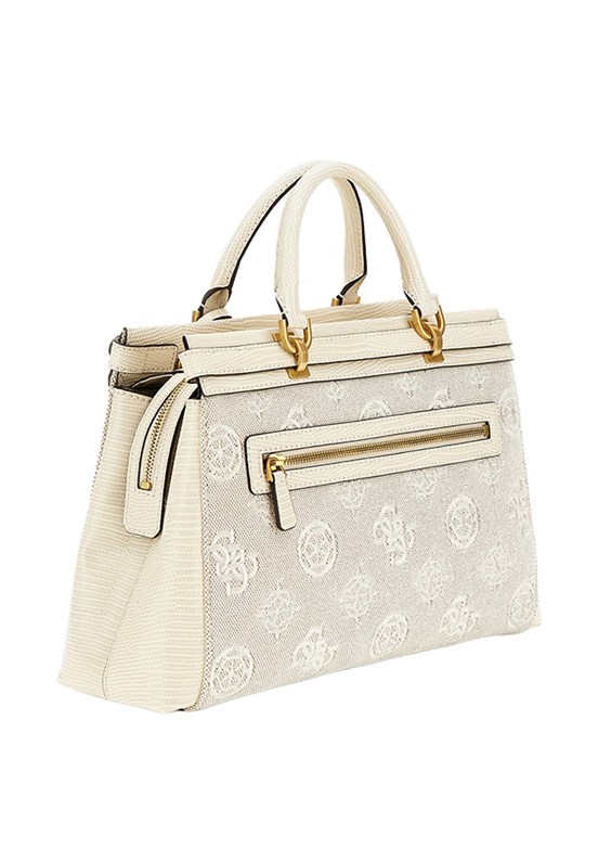 GUESS SESTRI LOGO LUXURY S - HWCL9001060 Kadın Beyaz El Çantası
