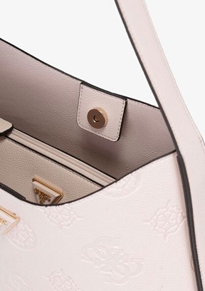 GUESS KEANDRA LARGE HOBO - HWPL9323030 Kadın Krem Omuz Çantası