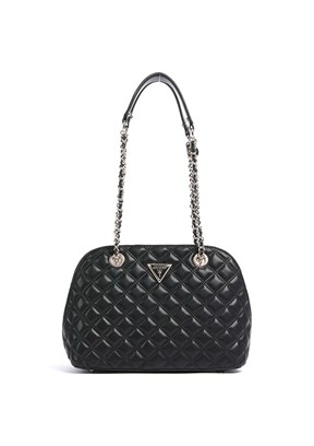 GUESS GIULLY DOME SATCHEL - HWQG8748050 Kadın Siyah Omuz Çantası