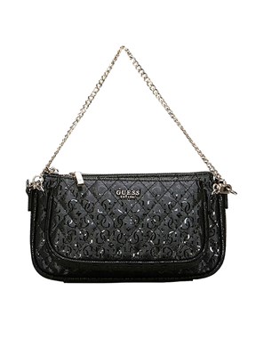 GUESS YARMILLA DBL POUCH C - HWGG9322710 Kadın Siyah Çapraz Çanta
