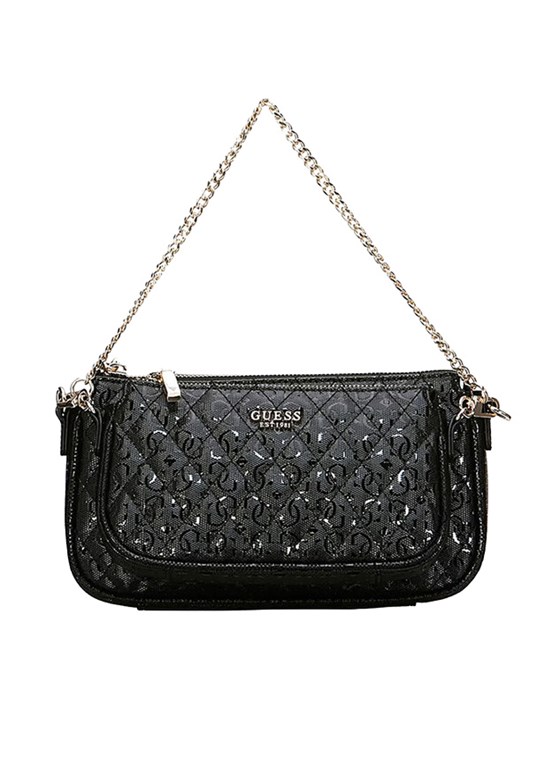 GUESS YARMILLA DBL POUCH C - HWGG9322710 Kadın Siyah Çapraz Çanta