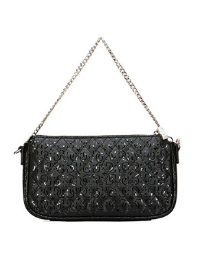 GUESS YARMILLA DBL POUCH C - HWGG9322710 Kadın Siyah Çapraz Çanta
