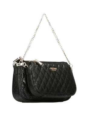GUESS YARMILLA DBL POUCH C - HWGG9322710 Kadın Siyah Çapraz Çanta