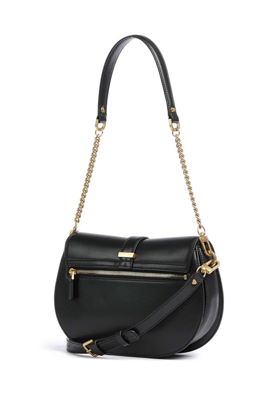 GUESS KUBA TRI CMPT FLAP S - HWVA9329200 Kadın Siyah Omuz Çantası