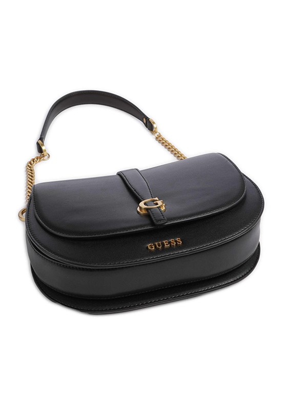 GUESS KUBA TRI CMPT FLAP S - HWVA9329200 Kadın Siyah Omuz Çantası