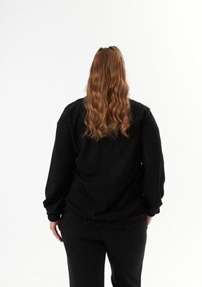 RMG Siyah Kadın Basic Sweatshirt