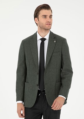 PİERRE CARDİN Yeşil Erkek Slim Ceket