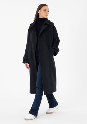 PİERRE CARDİN Antrasit Kadın Basic Kaban