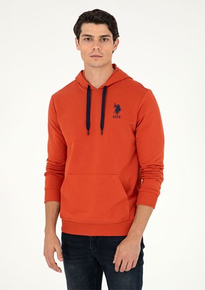 US POLO ASSN Turuncu Erkek Basic Sweatshirt