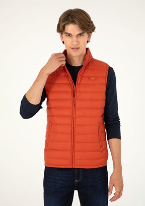 US POLO ASSN Turuncu Erkek Slim Yelek