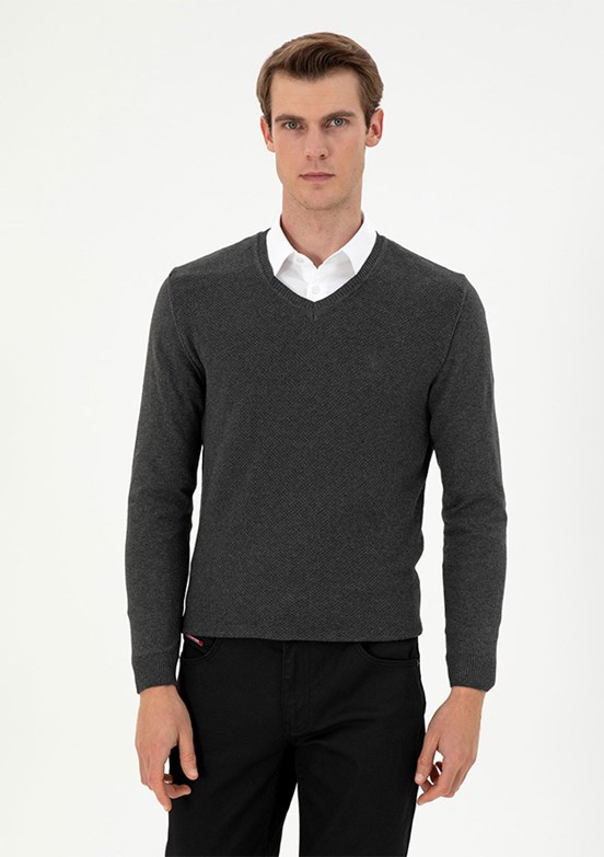 US POLO ASSN Antrasit Erkek Basic Kazak