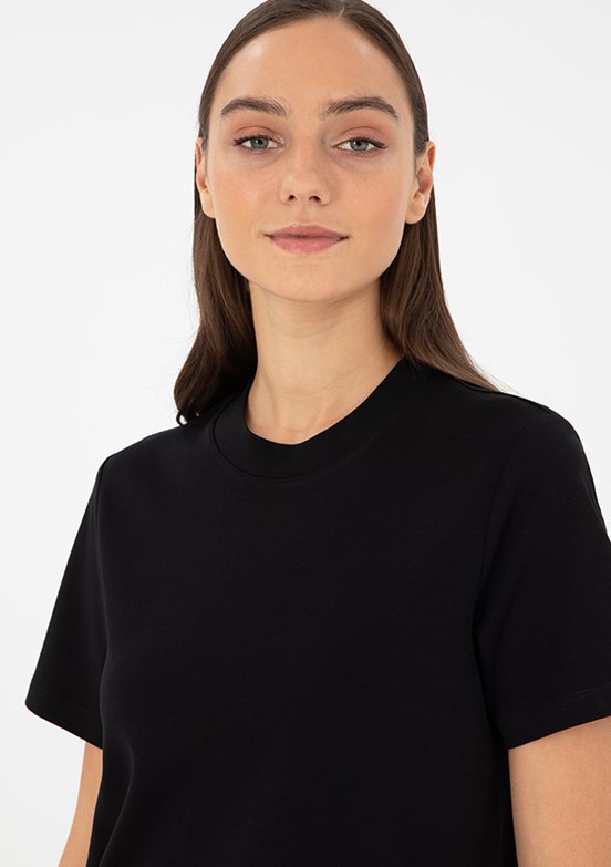 PİERRE CARDİN Siyah Kadın Slim T-Shirt