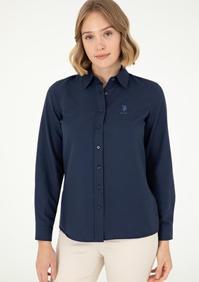 US POLO ASSN Lacivert Kadın Uzun Kol Gömlek