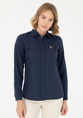 US POLO ASSN Lacivert Kadın Uzun Kol Gömlek