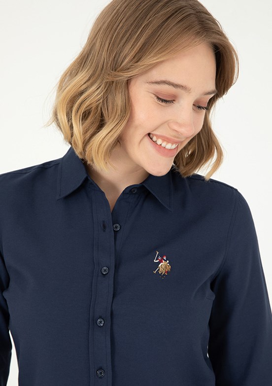 US POLO ASSN Lacivert Kadın Uzun Kol Gömlek