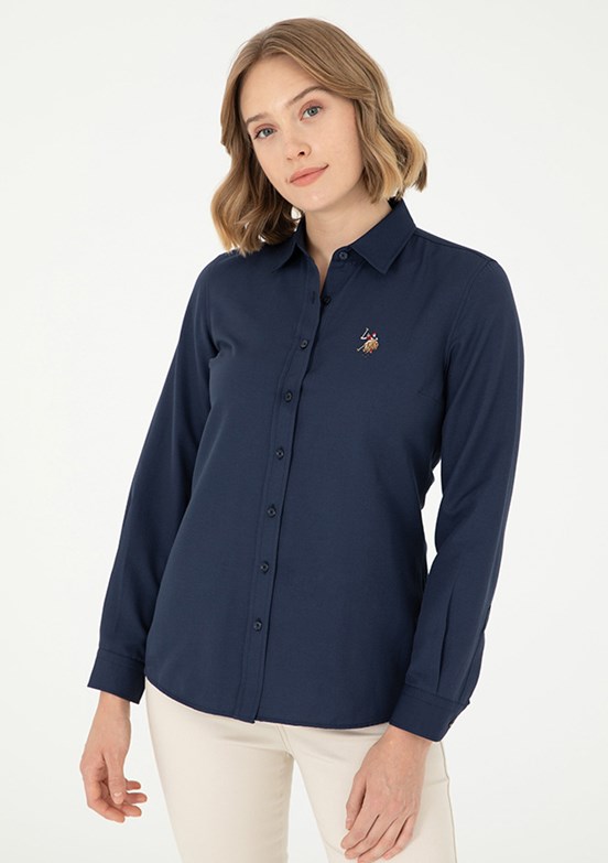 US POLO ASSN Lacivert Kadın Uzun Kol Gömlek