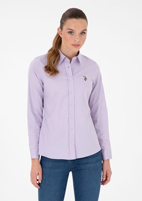 US POLO ASSN Mor Kadın Uzun Kol Gömlek