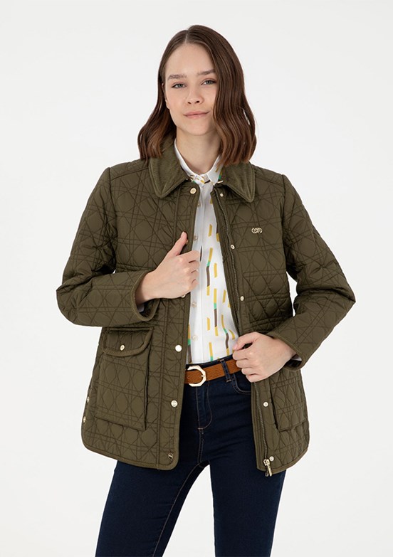 US POLO ASSN Yeşil Kadın Basic Mont