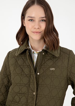 US POLO ASSN Yeşil Kadın Basic Mont