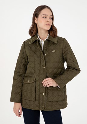 US POLO ASSN Yeşil Kadın Basic Mont
