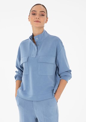 PİERRE CARDİN Mavi Kadın Comfort Sweatshirt
