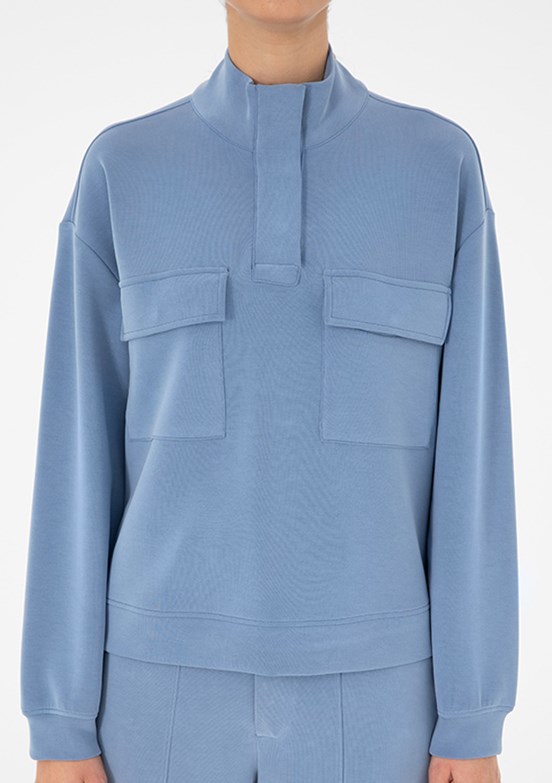 PİERRE CARDİN Mavi Kadın Comfort Sweatshirt