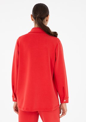 PİERRE CARDİN Kırmızı Kadın Cropped Hırka