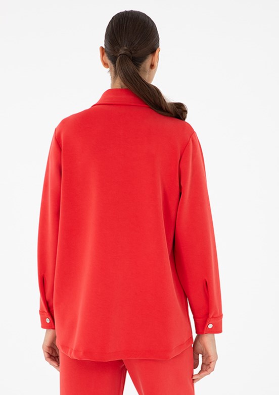 PİERRE CARDİN Kırmızı Kadın Cropped Hırka