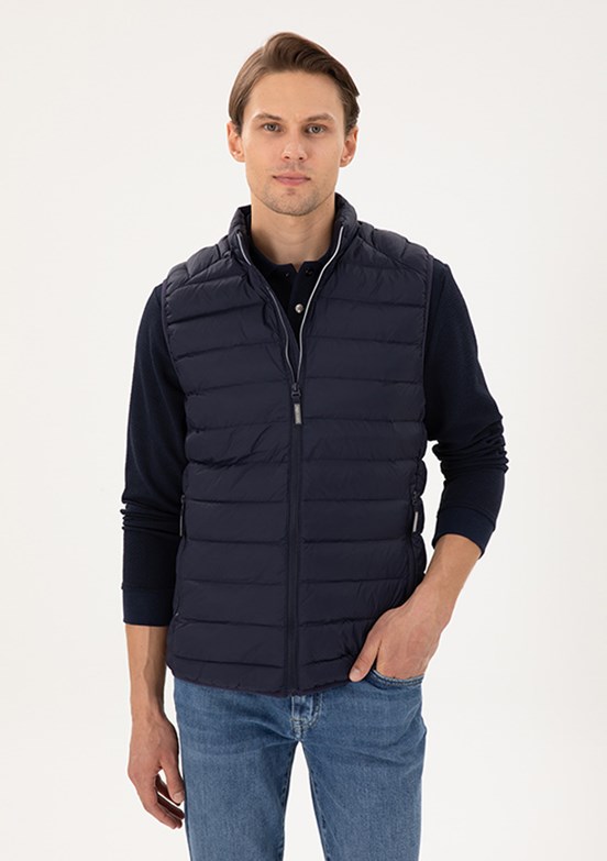 PİERRE CARDİN Lacivert Erkek Slim Mont
