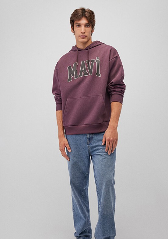 Mavi Çok Renkli Erkek Baskılı Sweatshirt