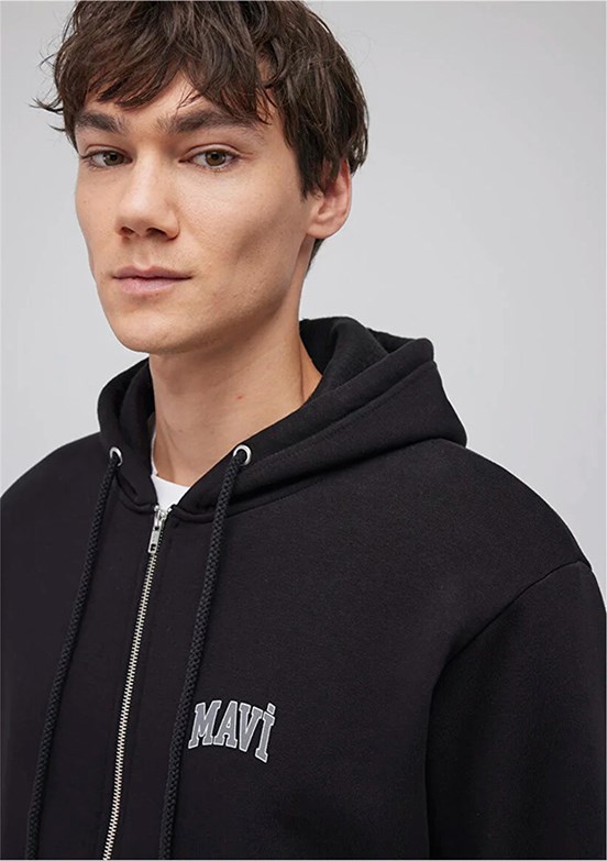 MAVİ - M0611715-900 Erkek Siyah Baskılı Sweatshirt