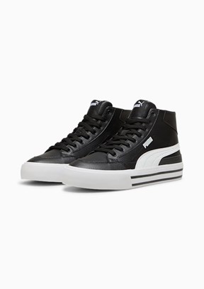 Puma Siyah Unisex Court Classic Vulc Mid FS Tenis Ayakkabısı