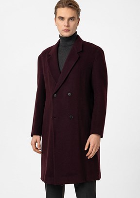 BACKANDBOND Bordo Erkek Uzun Kaban