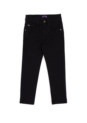 US POLO ASSN Siyah Kız Çocuk Oversize Jean Pantolon