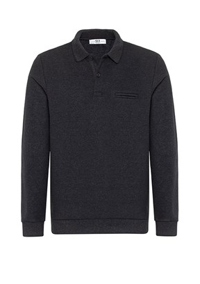 SÜVARİ Siyah Erkek Polo Yaka Kazak