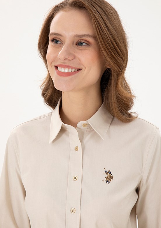 US POLO ASSN Yeşil Kadın Uzun Kol Gömlek