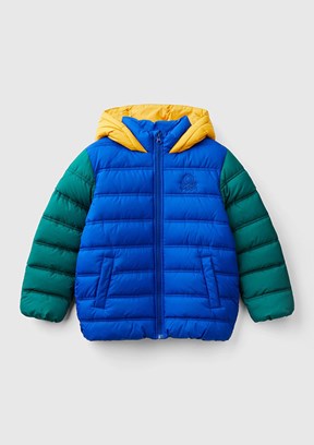 BENETTON Mavi Erkek Çocuk Baskılı Mont