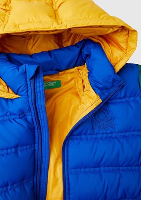 BENETTON Mavi Erkek Çocuk Baskılı Mont