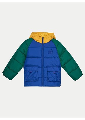 BENETTON Mavi Erkek Çocuk Baskılı Mont
