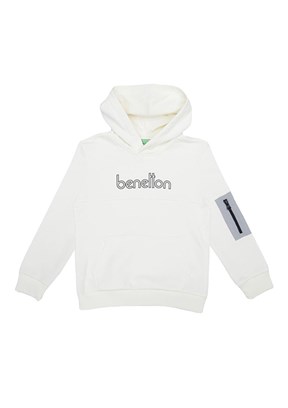 BENETTON Beyaz Erkek Çocuk Baskılı Sweatshirt