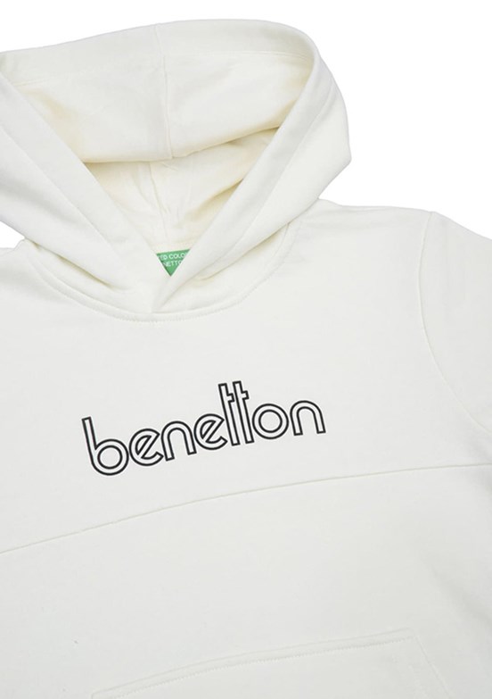 BENETTON Beyaz Erkek Çocuk Baskılı Sweatshirt