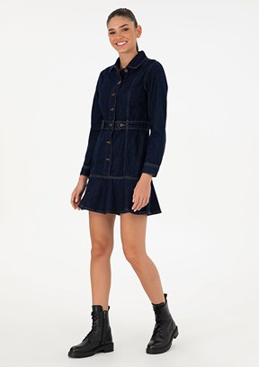 PİERRE CARDİN Mavi Kadın Denim Elbise