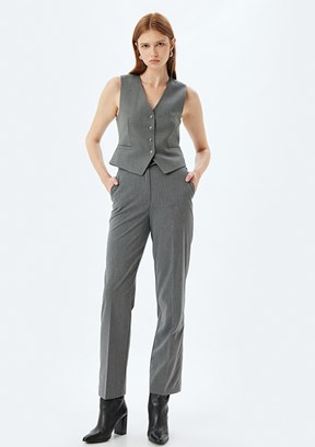 Koton Antrasit Kadın Normal Bel Pantolon