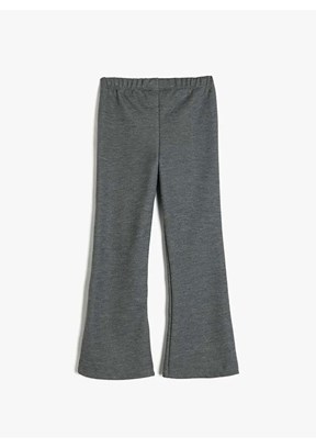KOTON Antrasit Kız Çocuk Beli Lastikli Pantolon