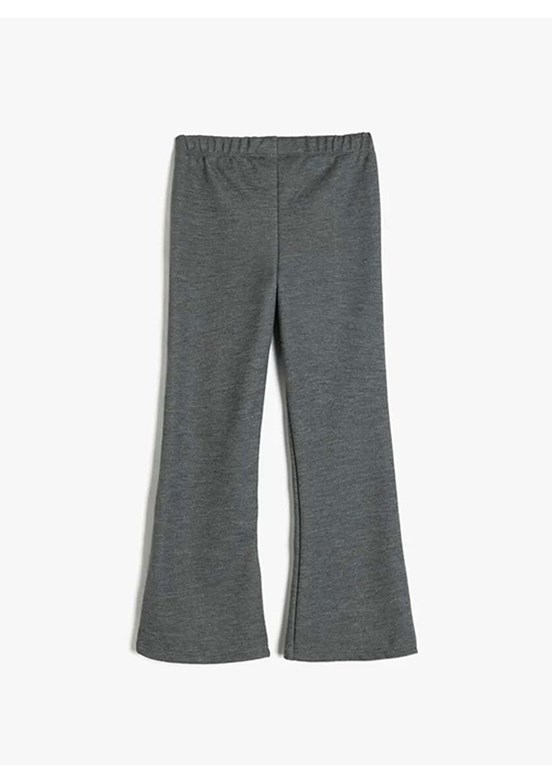 KOTON Antrasit Kız Çocuk Beli Lastikli Pantolon