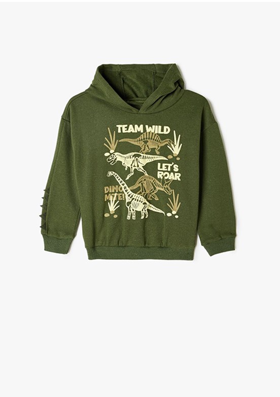 KOTON - 5WMB10198TK Erkek Çocuk Yeşil Baskılı Sweatshirt