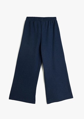 KOTON Lacivert Kız Çocuk Beli Lastikli Pantolon
