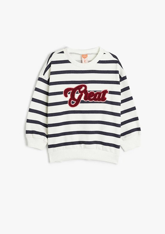 KOTON - 5WMG10134AK Kız Çocuk Lacivert Baskılı Sweatshirt