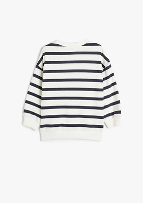KOTON - 5WMG10134AK Kız Çocuk Lacivert Baskılı Sweatshirt